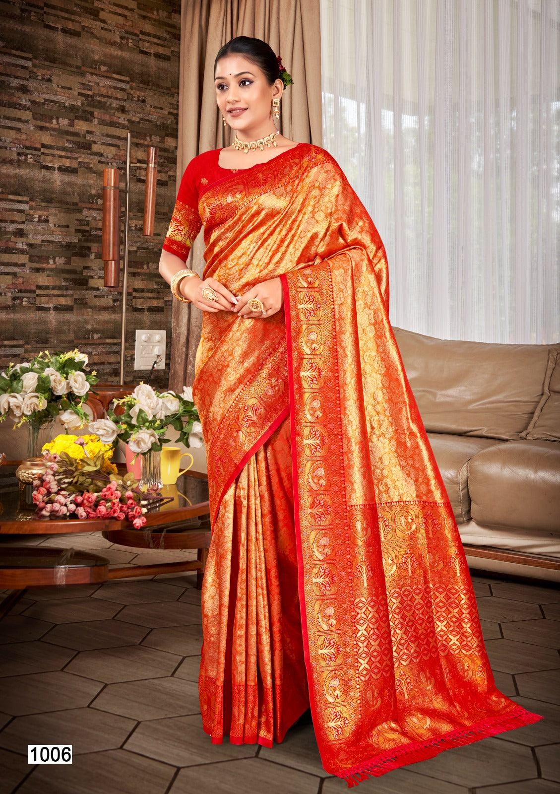 Kanjivaram Silk Saree with Matching Silk Blouse