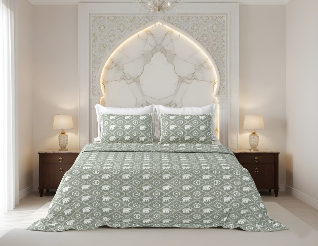 King Size Cotton Bedsheet 108x108 Inches with 2 Pillow Covers