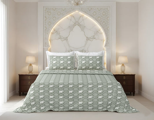 King Size Cotton Bedsheet 108x108 Inches with 2 Pillow Covers