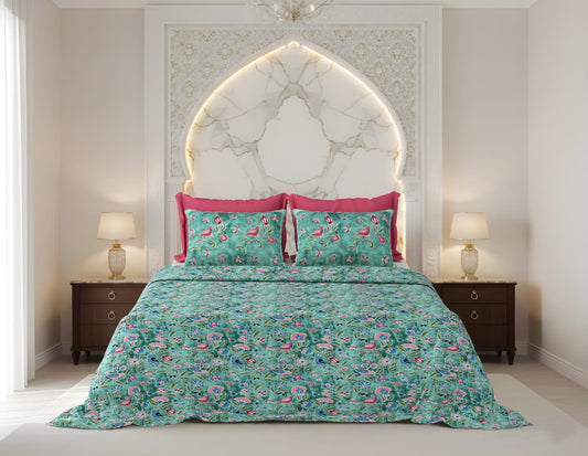 King Size Cotton Bedsheet 108x108 Inches with 2 Pillow Covers