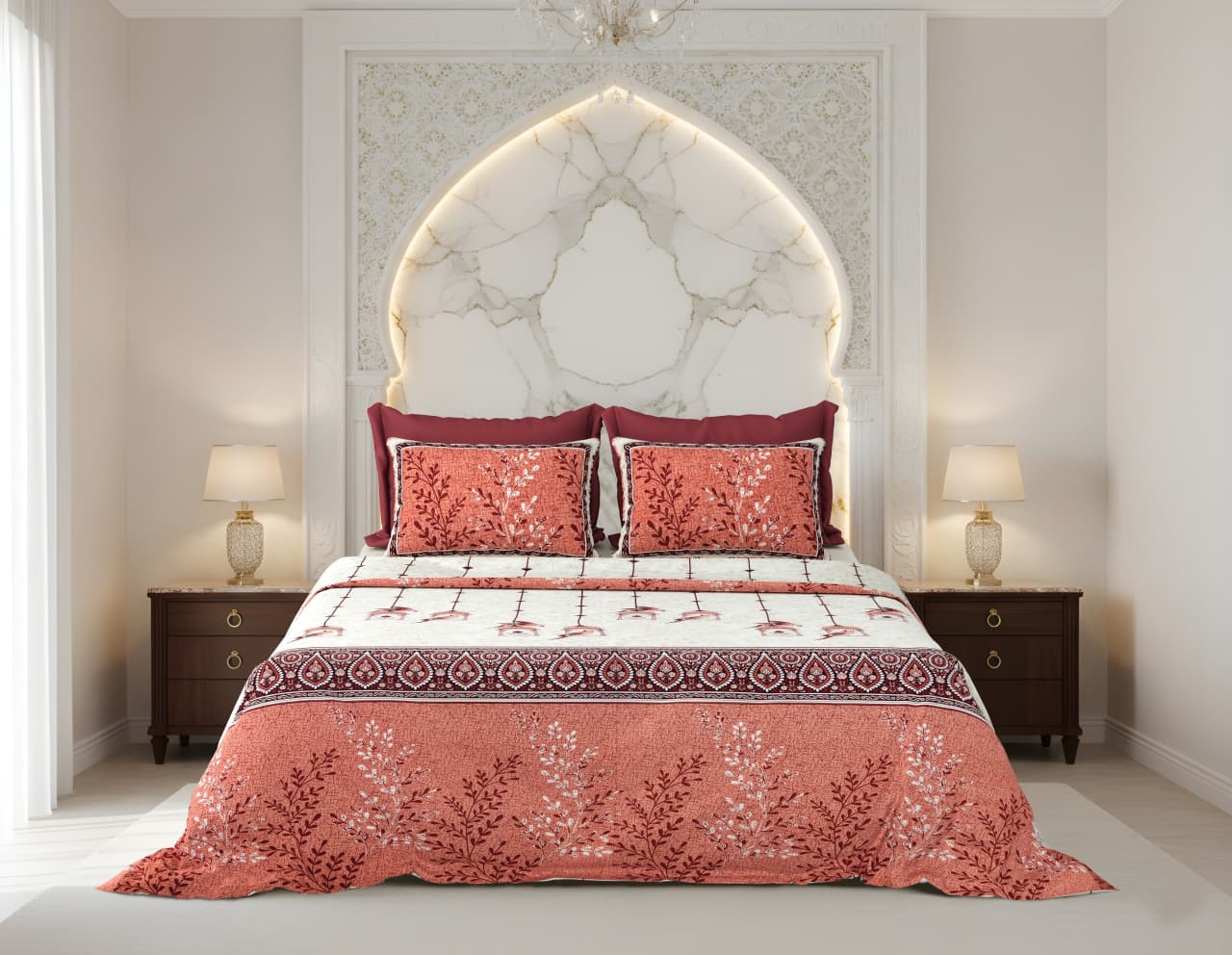 King Size Cotton Bedsheet 108x108 Inches with 2 Pillow Covers