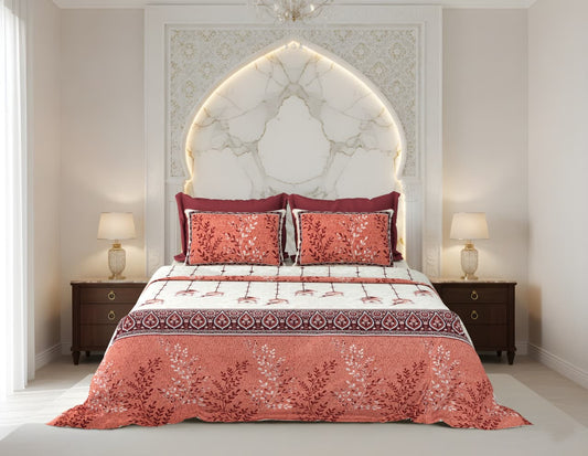 King Size Cotton Bedsheet 108x108 Inches with 2 Pillow Covers