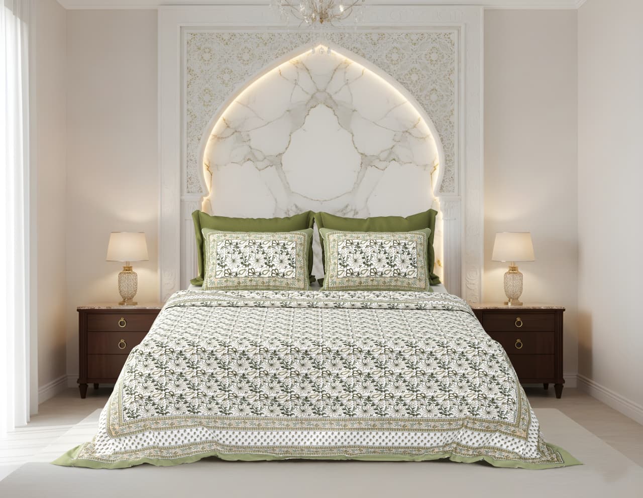 King Size Cotton Bedsheet 108x108 Inches with 2 Pillow Covers