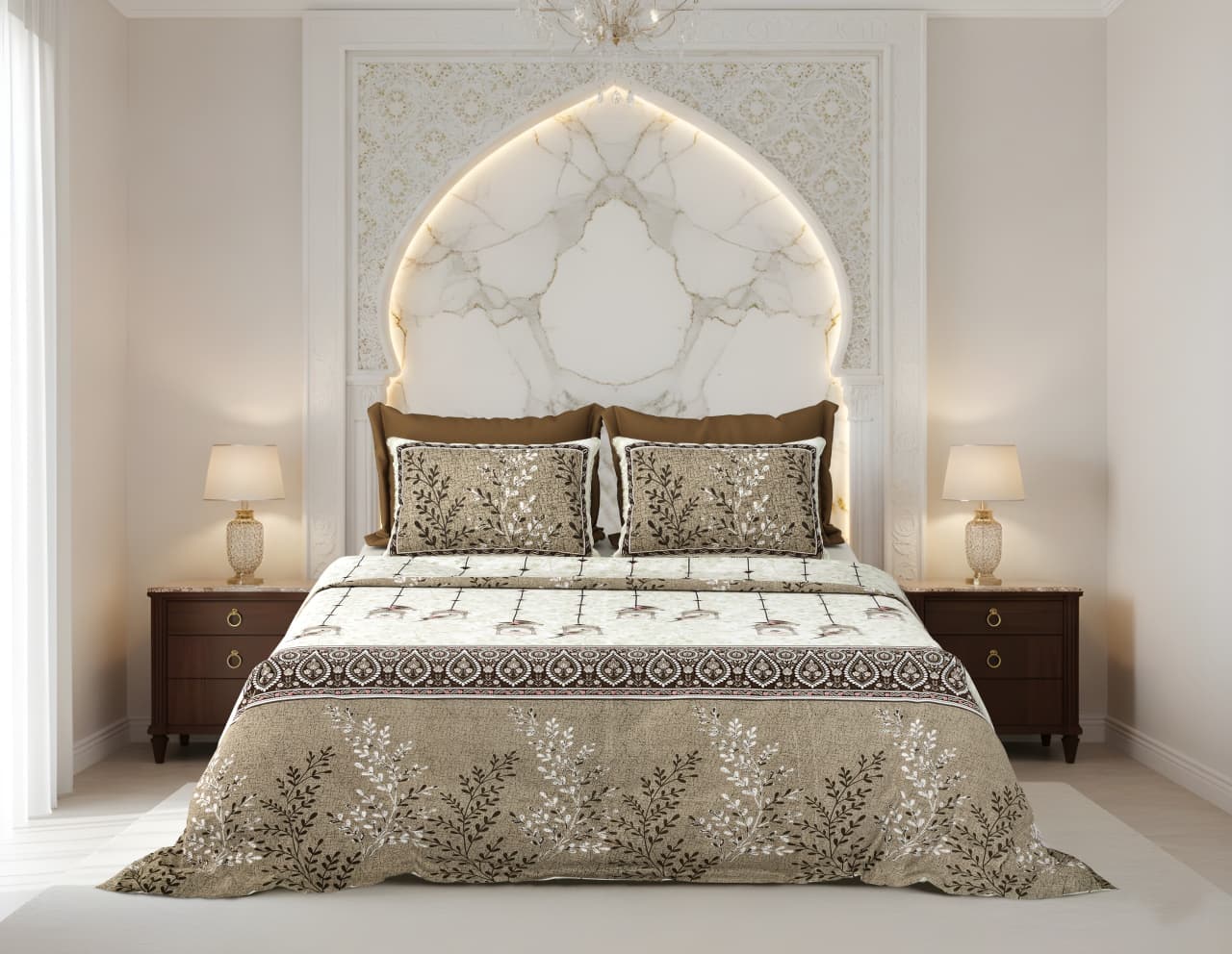 King Size Cotton Bedsheet 108x108 Inches with 2 Pillow Covers