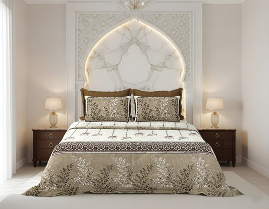 King Size Cotton Bedsheet 108x108 Inches with 2 Pillow Covers