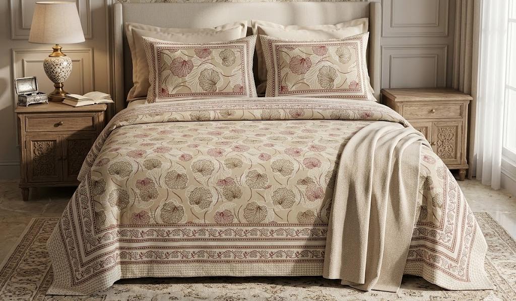 King Size Cotton Bedsheet 108x108 with 2 Pillow Covers