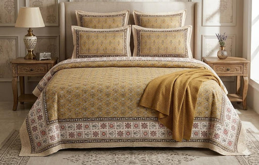 King Size Cotton Bedsheet 108x108 with 2 Pillow Covers