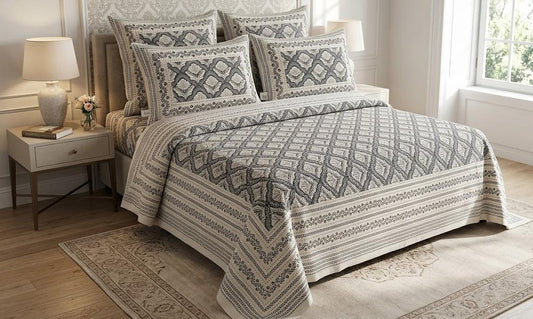 King Size Cotton Bedsheet 108x108 with 2 Pillow Covers