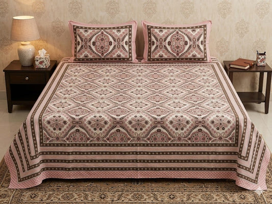 King Size Cotton Bedsheet 108x108 with 2 Pillow Covers