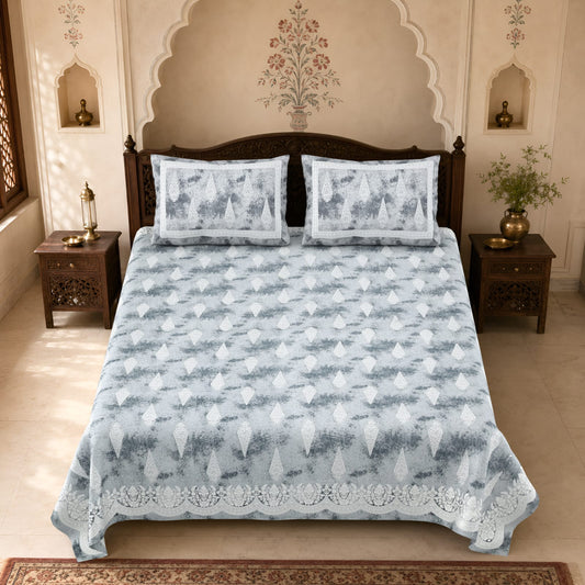 King Size Cotton Viscose Blend Bedsheet with 2 Pillow Covers (100 x 108 Inches)