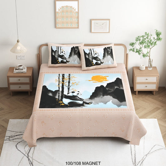 King Size Cotton Viscose Blend Bedsheet with 2 Pillow Covers (100 x 108 Inches)