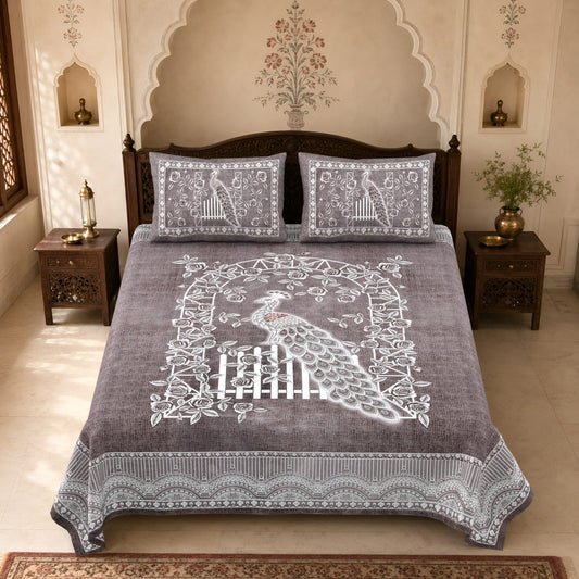 King Size Cotton Viscose Blend Bedsheet with 2 Pillow Covers (100 x 108 Inches)