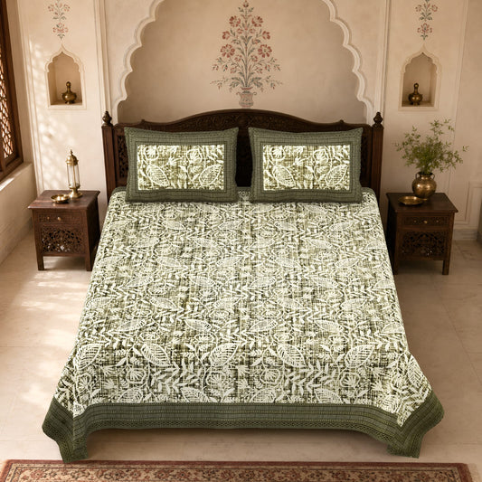 King Size Cotton Viscose Blend Bedsheet with 2 Pillow Covers (100 x 108 Inches)