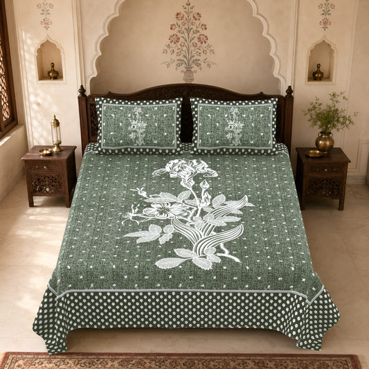 King Size Cotton Viscose Blend Bedsheet with 2 Pillow Covers (100 x 108 Inches)
