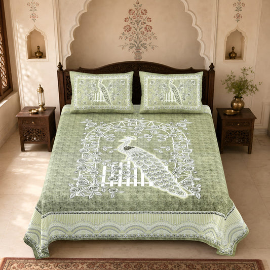 King Size Cotton Viscose Blend Bedsheet with 2 Pillow Covers (100 x 108 Inches)