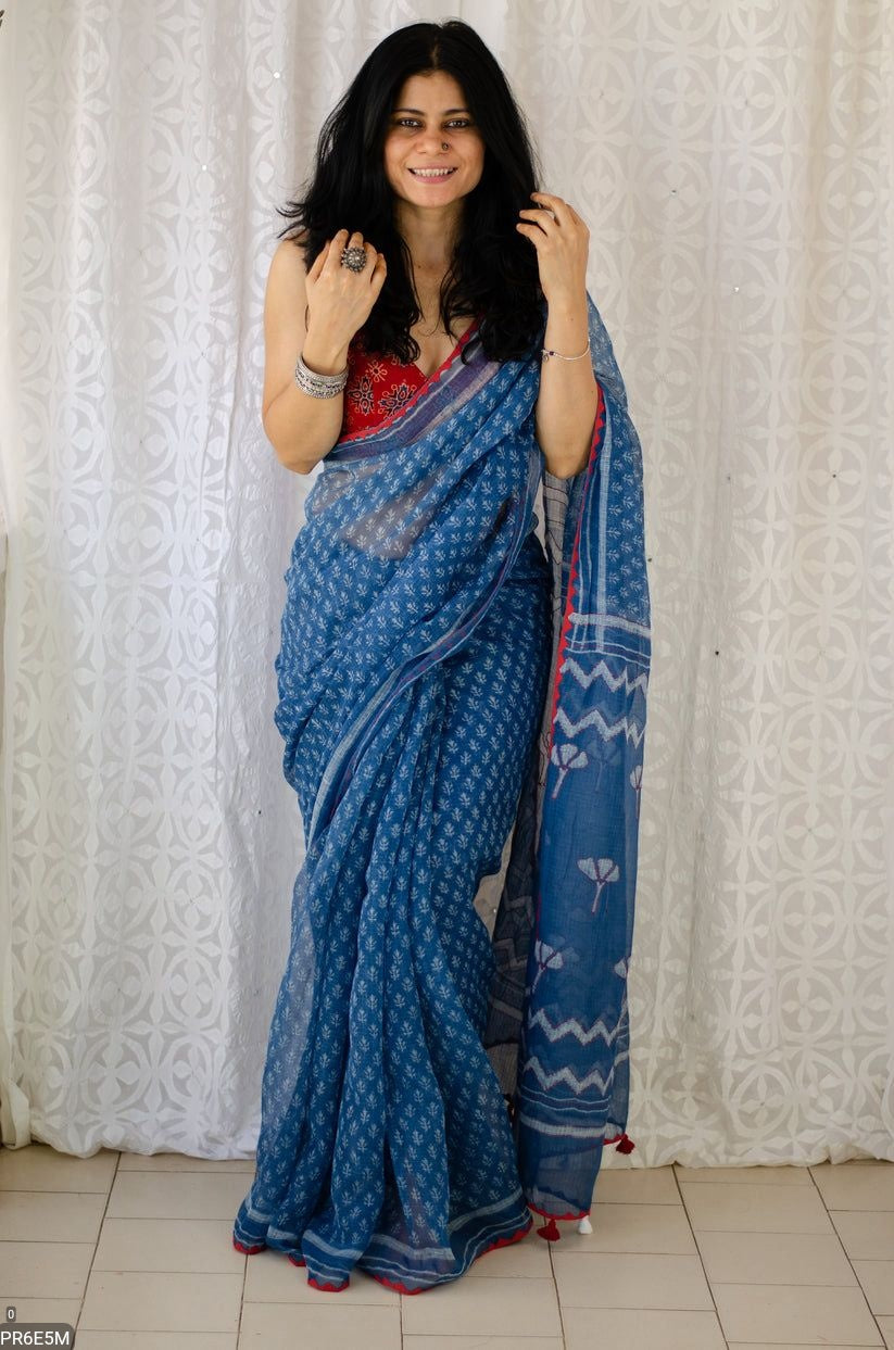 Kota Doriya Saree with Digital Print & Running Blouse