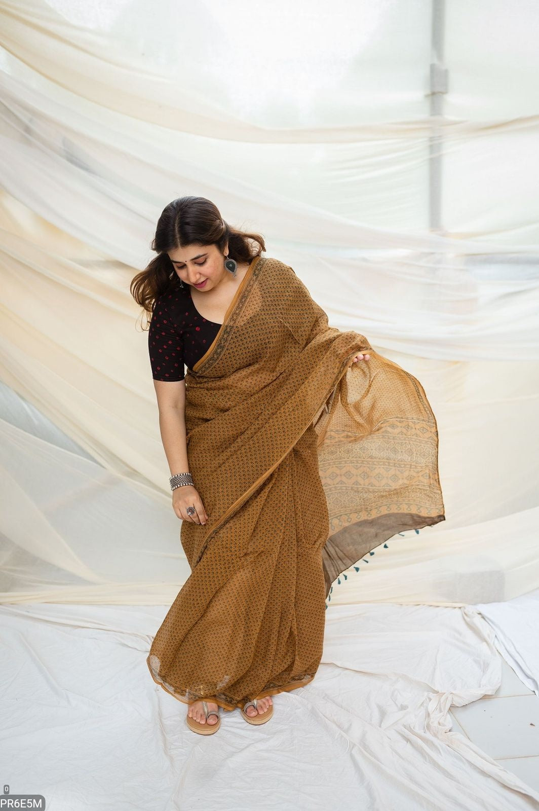Kota Doriya Saree with Digital Print & Running Blouse