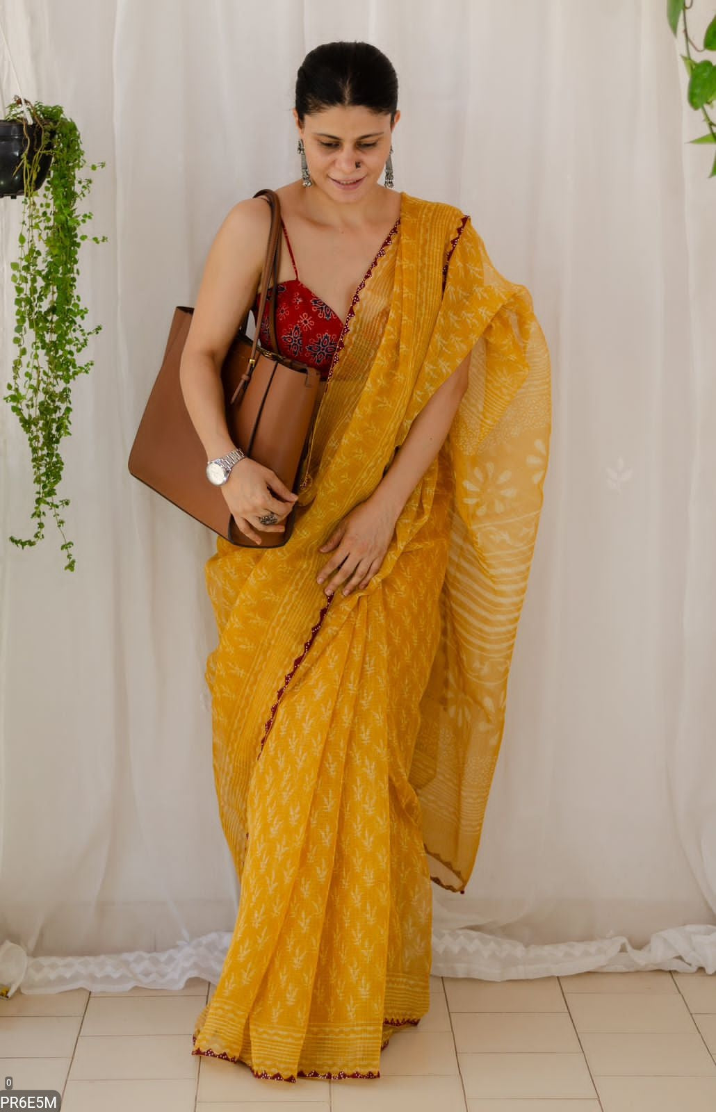 Kota Doriya Saree with Digital Print & Running Blouse