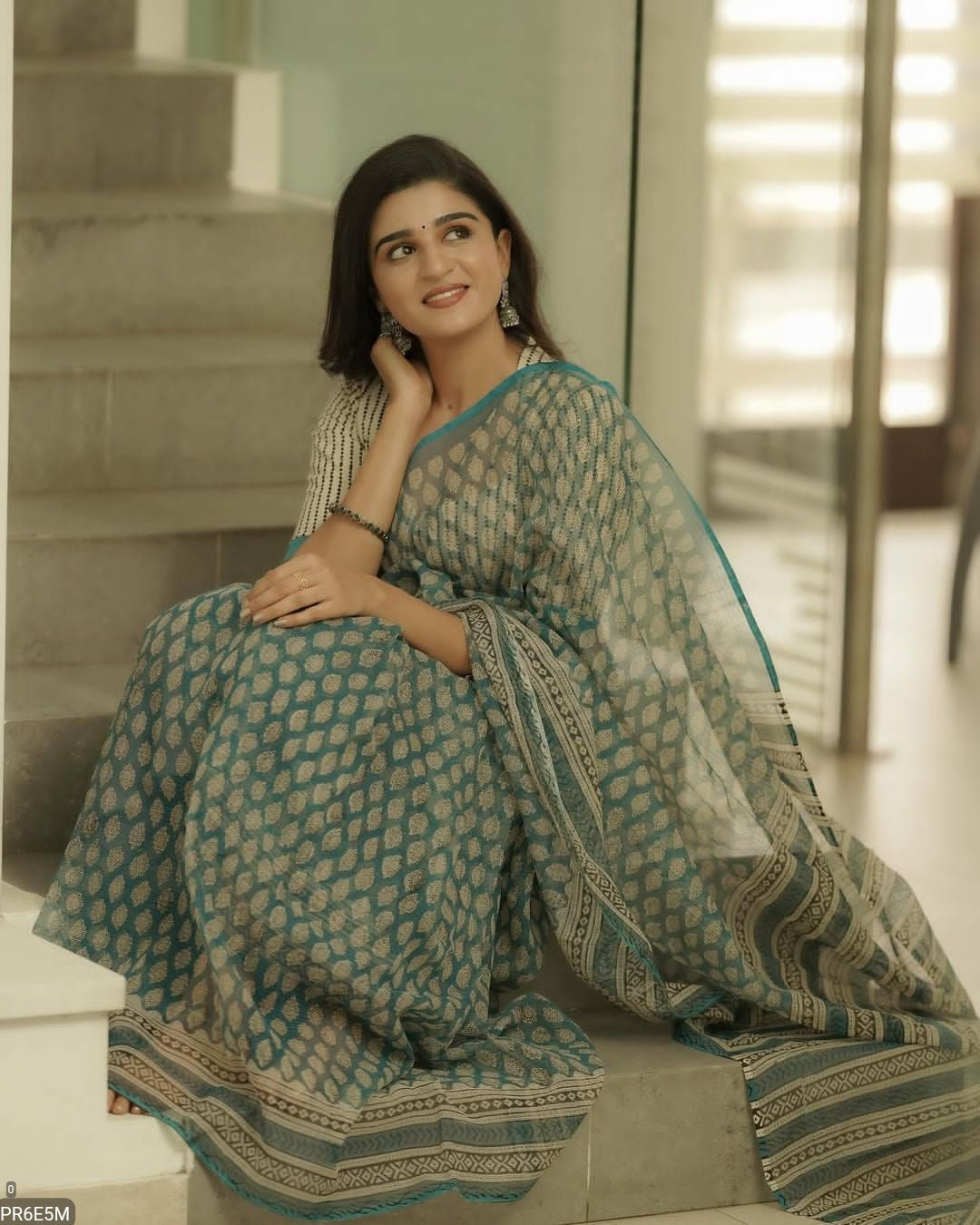 Kota Doriya Saree with Digital Print & Running Blouse