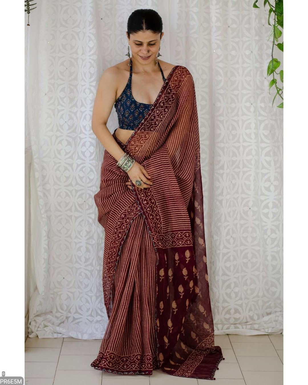 Kota Doriya Saree with Digital Print & Running Blouse