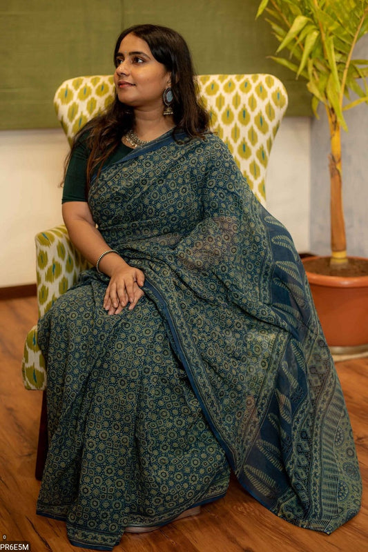 Kota Doriya Saree with Digital Print & Running Blouse