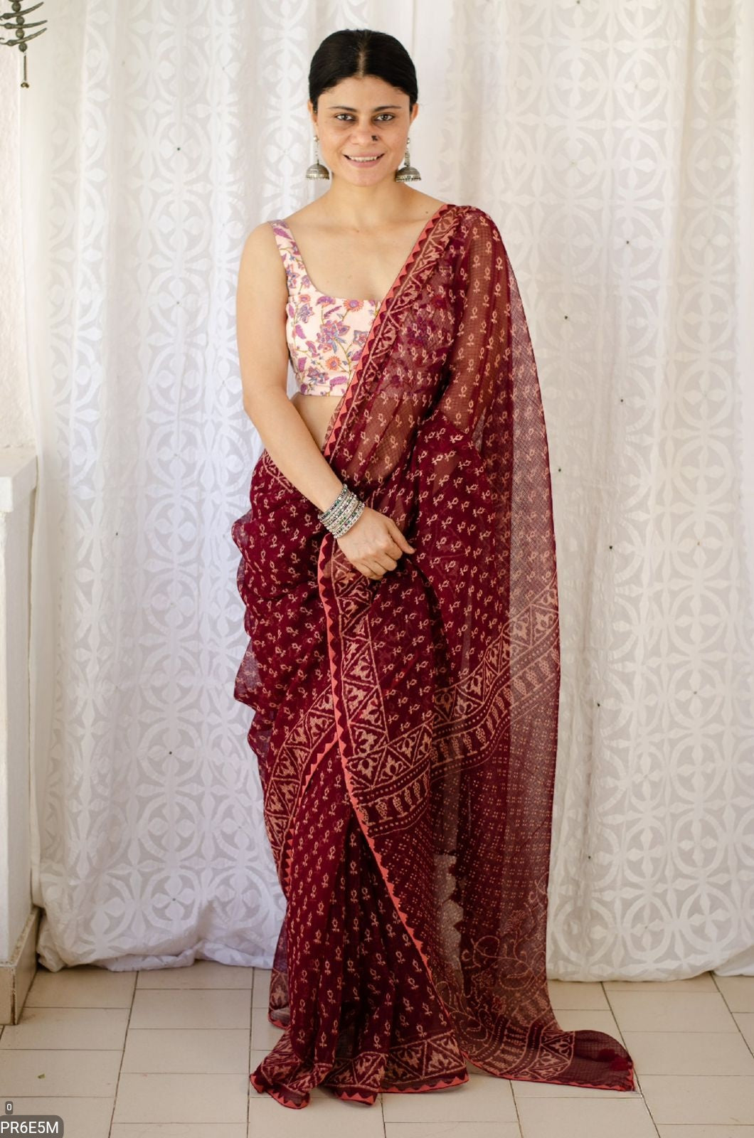 Kota Doriya Saree with Digital Print & Running Blouse
