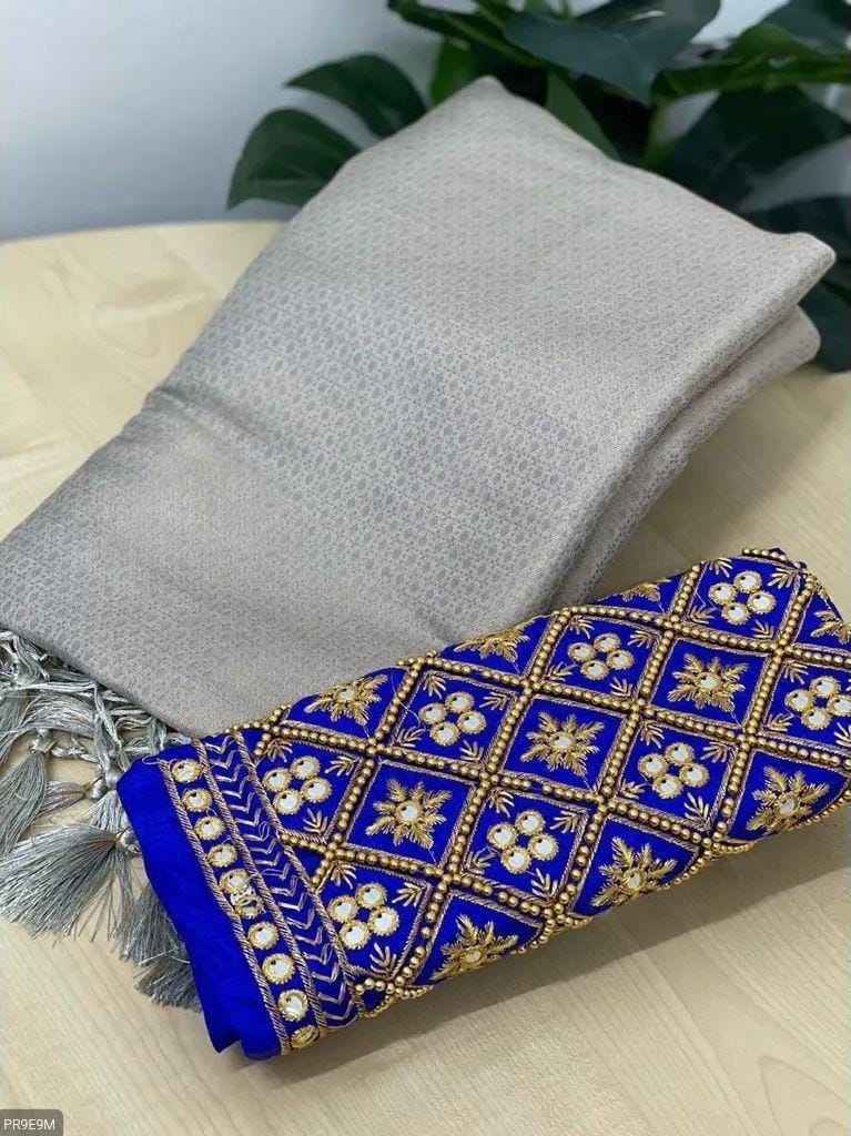 Kubera Pattu Silk Saree with Rich Pallu, Jacquard Work & 2 Blouses