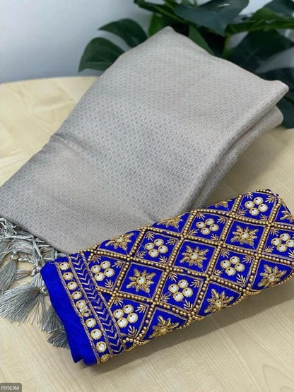 Kubera Pattu Silk Saree with Rich Pallu, Jacquard Work & 2 Blouses