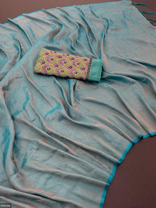 Kubera Pattu Silk Saree with Rich Pallu, Jacquard Work & 2 Blouses