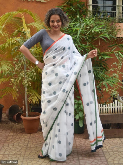 Linen Digital Print Saree with Running Printed Blouse – 6.30 M