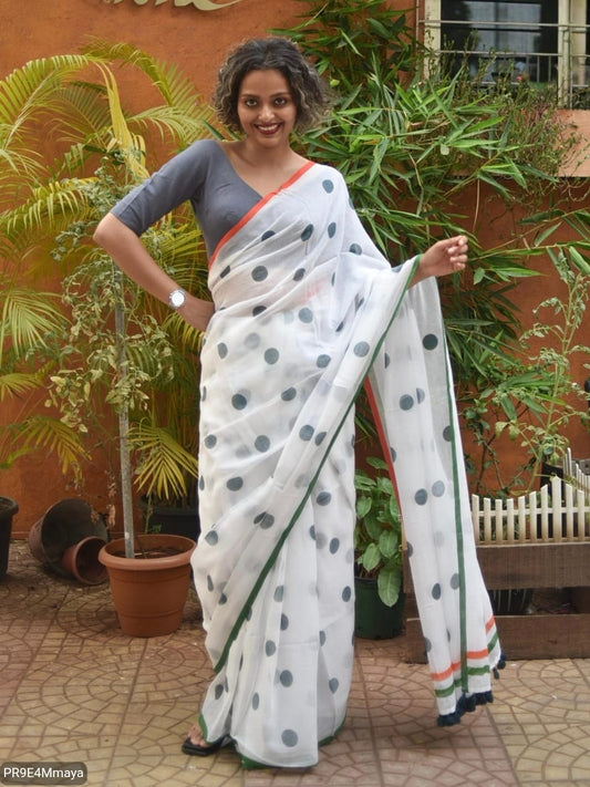 Linen Digital Print Saree with Running Printed Blouse – 6.30 M