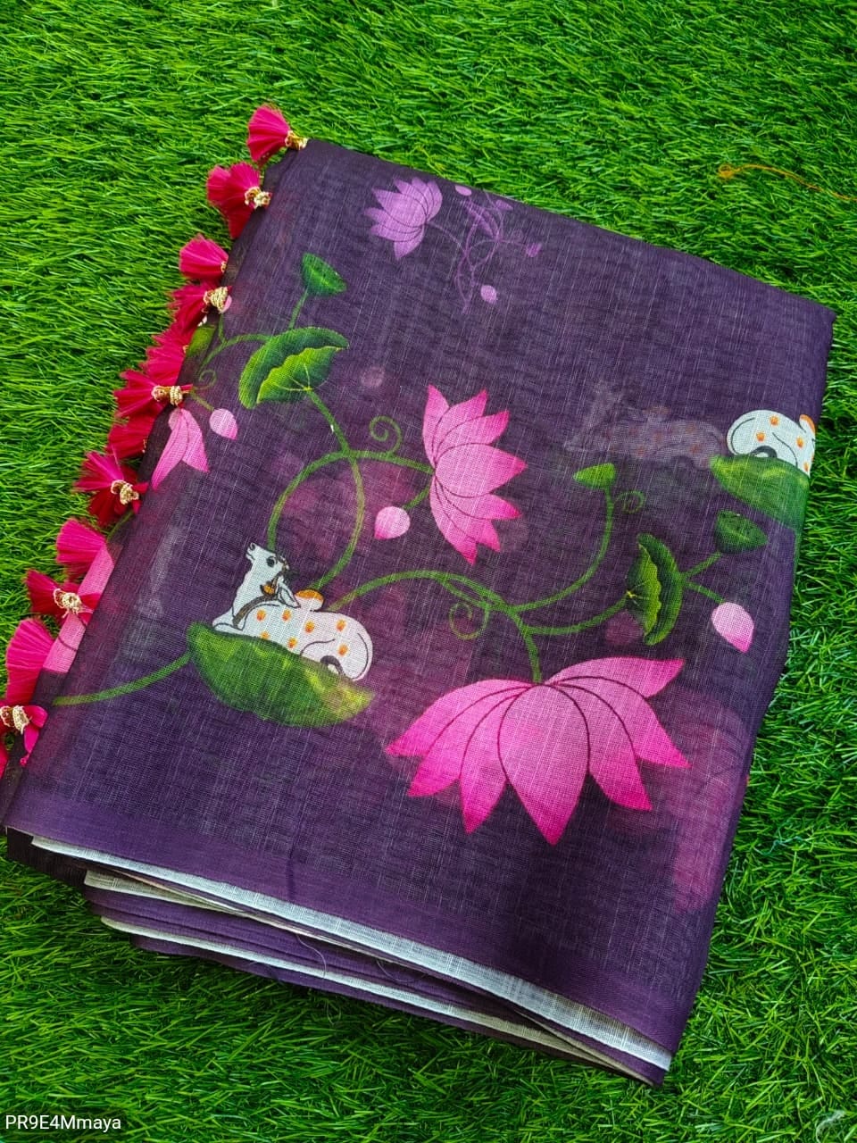Linen Digital Print Saree with Running Printed Blouse – 6.30 M