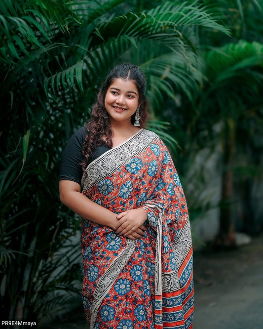 Linen Digital Print Saree with Running Printed Blouse – 6.30 M