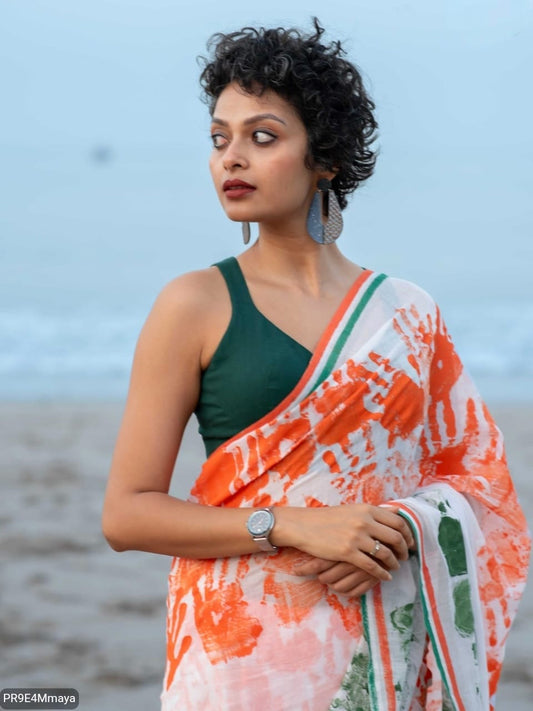 Linen Digital Print Saree with Running Printed Blouse – 6.30 M