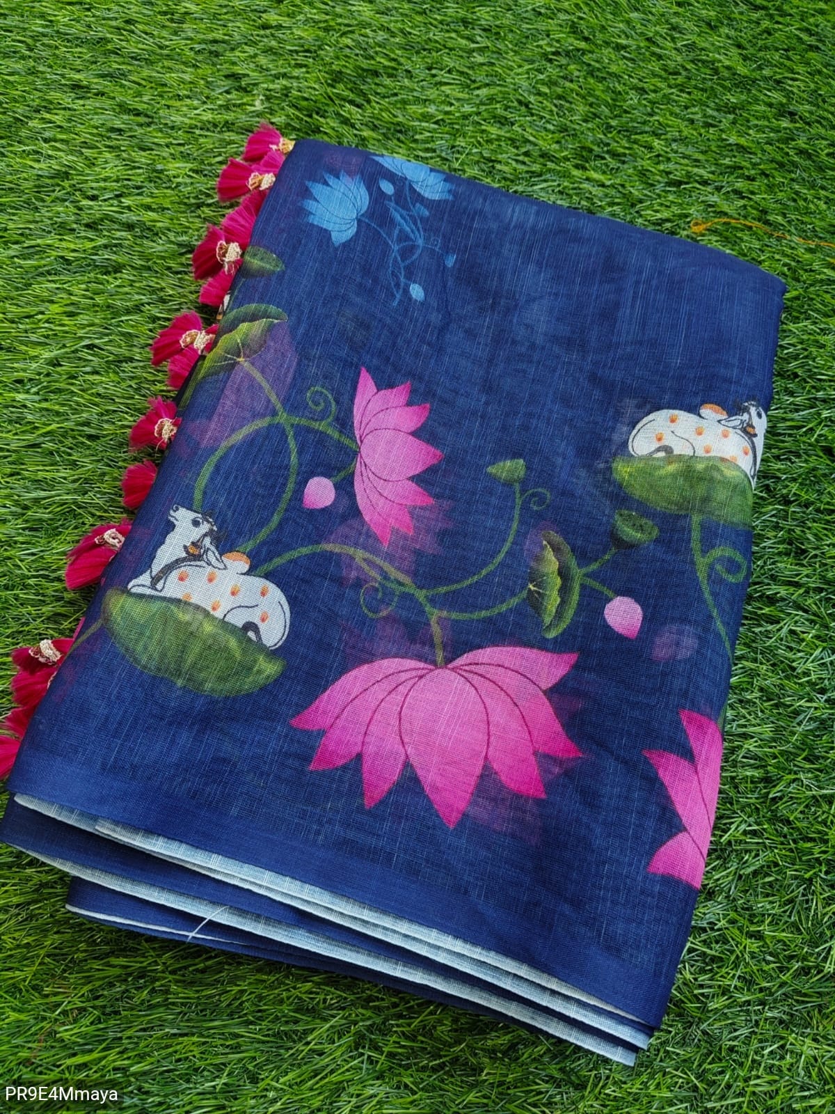 Linen Digital Print Saree with Running Printed Blouse – 6.30 M