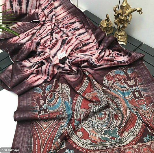 Linen Digital Print Saree with Running Printed Blouse – 6.30 M