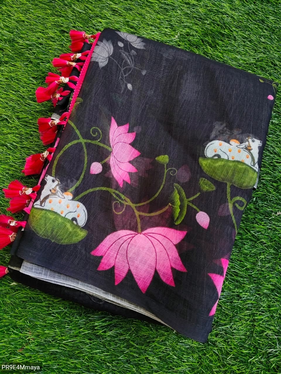 Linen Digital Print Saree with Running Printed Blouse – 6.30 M