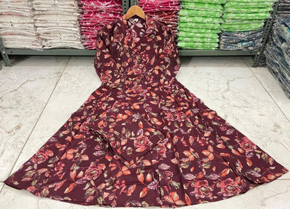 Maslin Foil Print Tunic Style Long Co-Ord Set with Collar