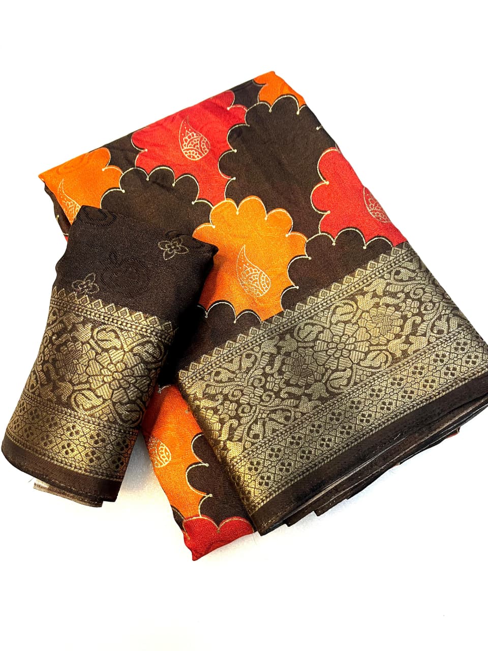 Mass Mellow Georgette Saree with Jacquard Weaving & Foil Work