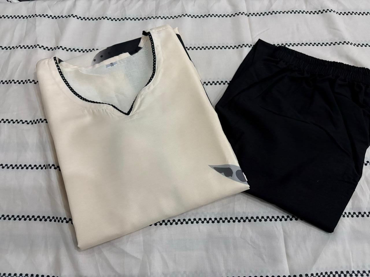 Muslin Suit Set with Floral Print & Lace Detailing, Pant & Dupatta