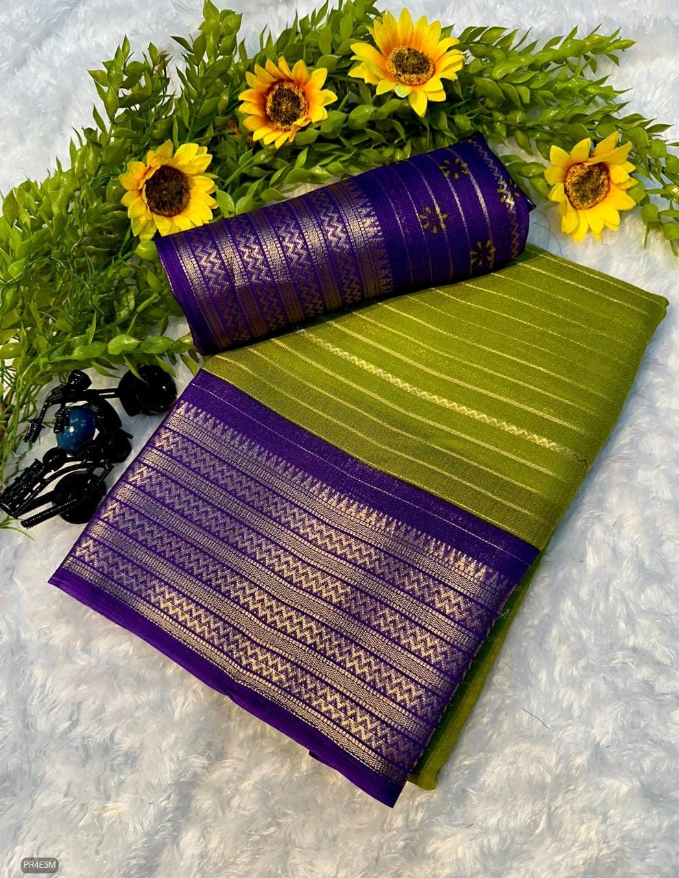 Mysore Silk Saree with Weaving & Blouse Piece