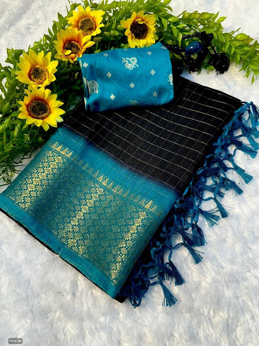 Mysore Silk Saree with Weaving & Blouse Piece