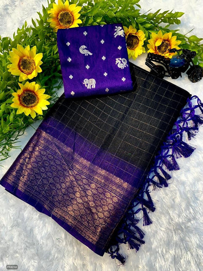 Mysore Silk Saree with Weaving & Blouse Piece