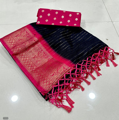 Mysore Silk Saree with Weaving & Blouse Piece