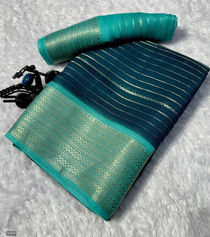 Mysore Silk Saree with Weaving & Blouse Piece