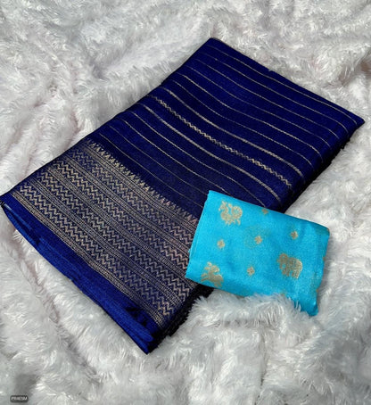 Mysore Silk Saree with Weaving & Blouse Piece