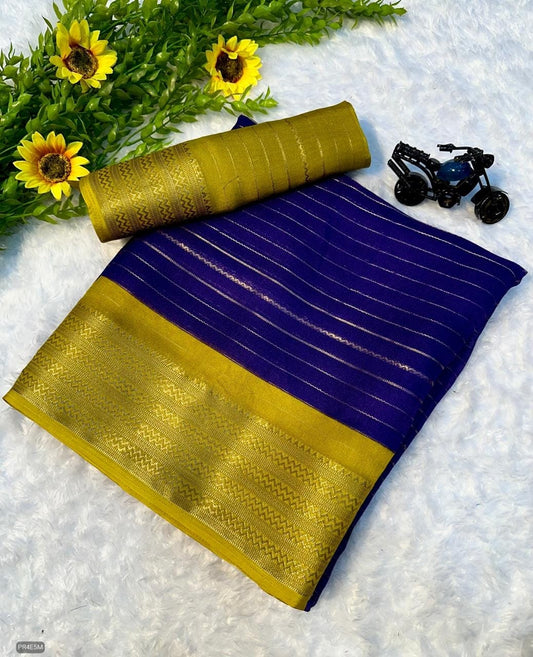 Mysore Silk Saree with Weaving & Blouse Piece