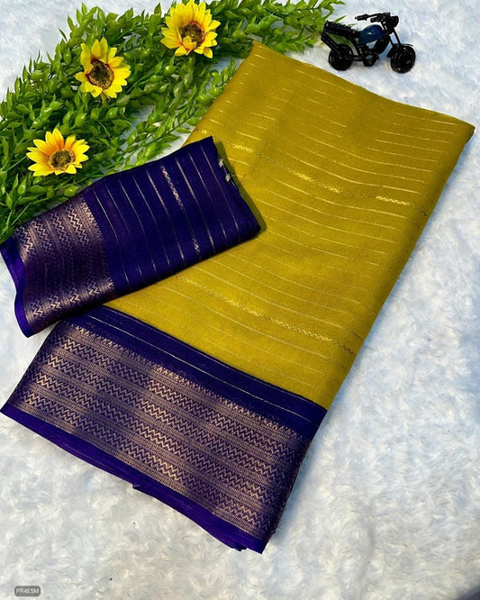 Mysore Silk Saree with Weaving & Blouse Piece