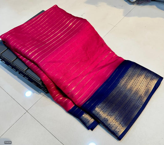 Mysore Silk Saree with Weaving & Blouse Piece