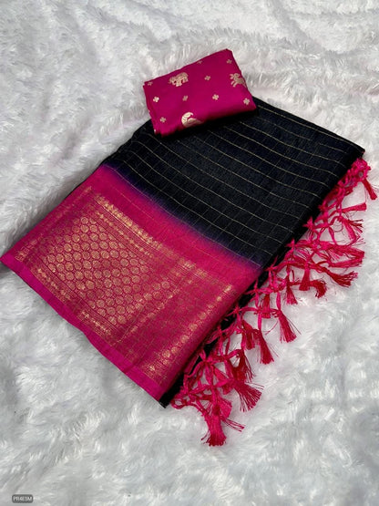 Mysore Silk Saree with Weaving & Blouse Piece